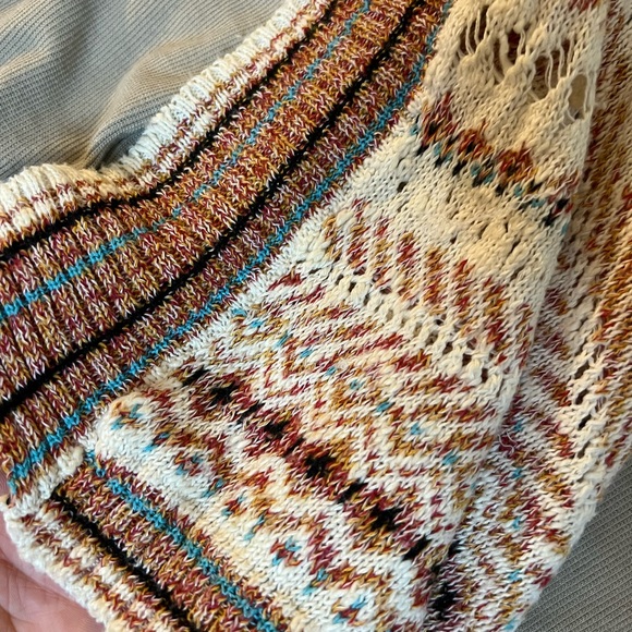 Miss me open front cardigan with fringe  medium boho aztec - Picture 3 of 4